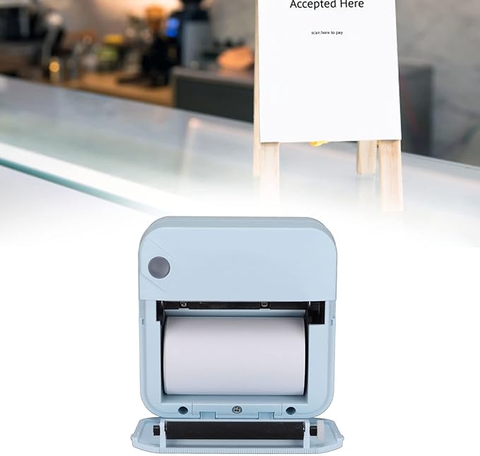 Thermal Label Printer, Bluetooth Printing Label Machine, Shipping Label Printer for Mobile, Office, Notes Memo, Shipping Packages and Postage, 200 DPI Resolution, No Ink Printing