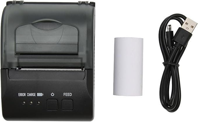 BAFOVY 58mm Thermal Printer BT4.0 with USB Interface, Suitable for Office Restaurant Logistics, Supports Printing Speed, 203DPI Accuracy, 100km TPH