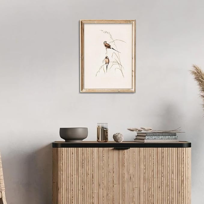uniro Vintage Bird Wall Art Farmhouse Retro Pictures Canvas Sparrow Birds Poster Abstract Avian Wall Decor birds Themed Vintage Inspired bird Decor Modern Home Decor(8" x 10"-UNFRAMED)