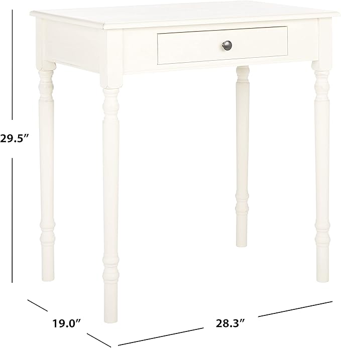 SAFAVIEH Home Collection Arina Distressed White 1-Drawer Computer Table Office Desk