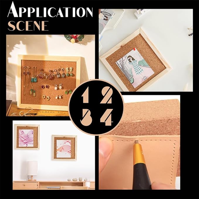 OLYCRAFT 2PCS Square Bulletin Boards 6 x 6 inch Non Self-Adhesive Wood Cork Board 0.6 inch Thick Square Cork Board Cork Tiles for Wall Decoration, Party and DIY Crafts Supplies