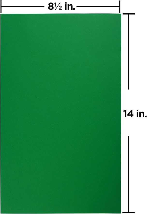 JAM PAPER Legal Colored 24lb Paper - 90 gsm - 8.5 x 14 - Green Recycled - 100 Sheets/Pack