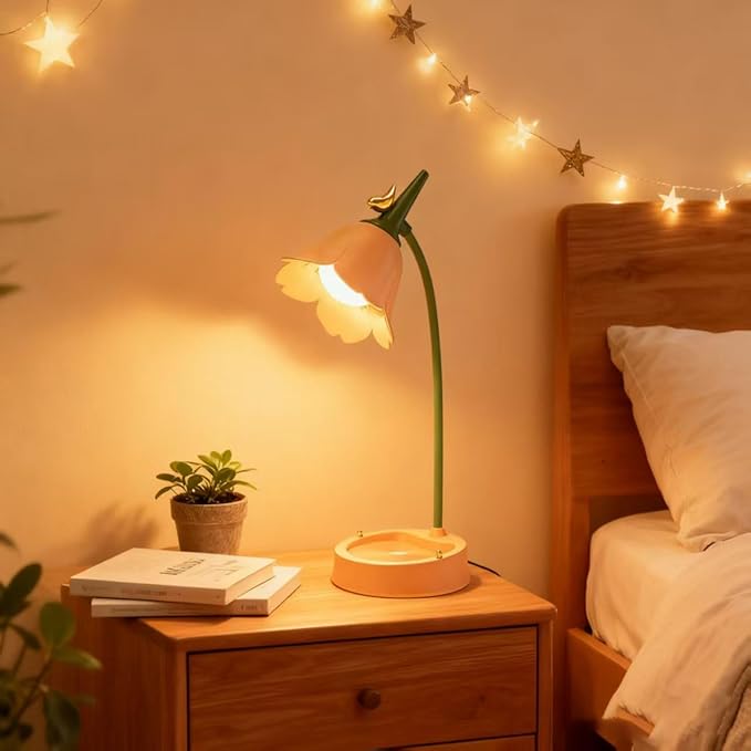 LED Desk Lamp Cordless Table Light Adjustable Gooseneck Dimmable Touch Rechargeable Battery Eye-Caring Night Light for Kids, Mini Cute Lamp for College Dorm Bedroom Reading, Yellow