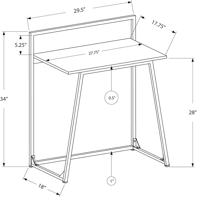 Penau Contemporary Computer Desk, Compact 30Inch L Home Office Workstation with Black Laminate Top and Sturdy Metal Base