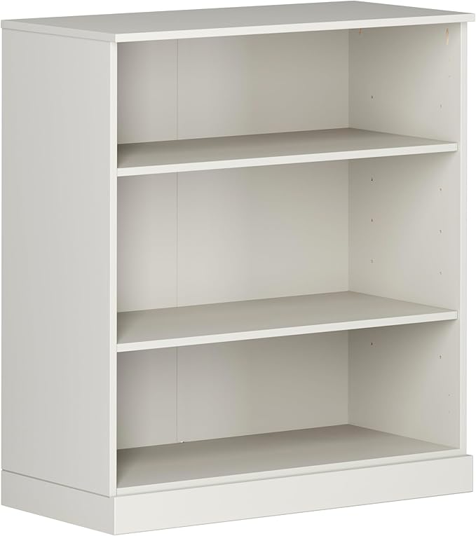 Palace Imports Solid Wood Bookshelf - 3 Shelf Bookcase - 36" Short Storage Cabinet 32” Wide - Off White, Wooden Open Book Shelf w/Adjustable Shelves, 100% Eco-Friendly Wood, Modular Bookcase Units