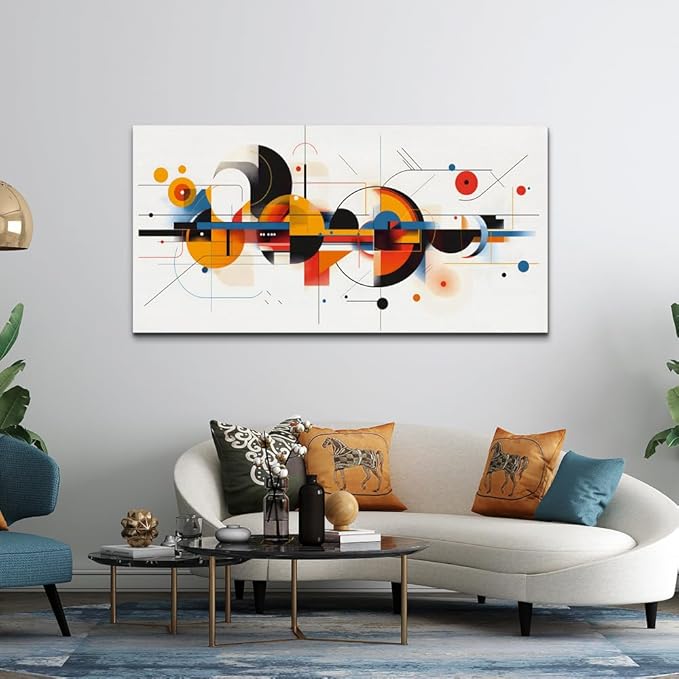 MHARTK66 Framed Wall Art for Living Room, Bright Modern Large Canvas Prints Paintings Artwork for Walls, Colorful Minimalist Abstract Pictures for Hallway Stair Bedroom Office Wall Decor 30x60 In