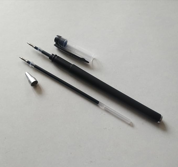 Black Gel Pens & Pen Refills,Gel Pen 0.5 mm Pen Refill Set Kit, 20 Pcs Black Ink Pen Refills with 3 Gel Pens. (Black Pen & Refill)