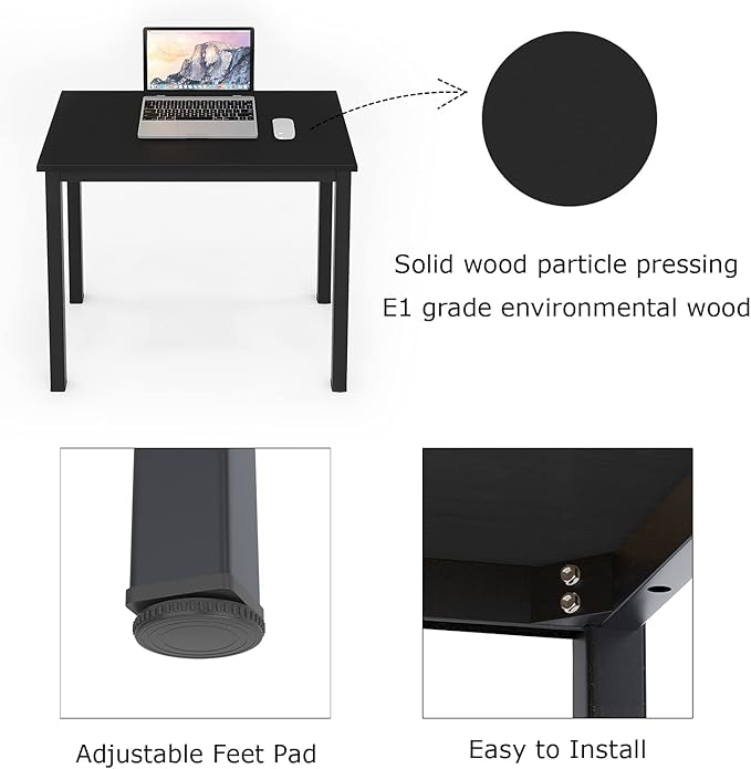 SogesHome 47inches Computer Desk PC Desk Office Desk Workstation for Home Office Use Writing Table, Black