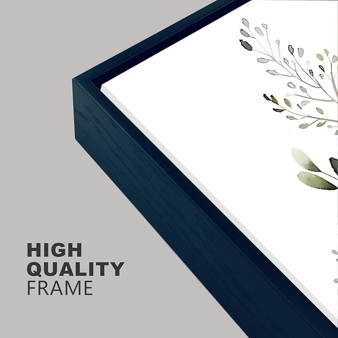 Bwodke Botanical Wall Art Plant Floral Watercolor Canvas Prints Set of 3 Framed Sage Green Painting Eucalyptus Leaf Picture Modern Minimalist Boho Decor Bedroom Bathroom Living Room 16"x24"