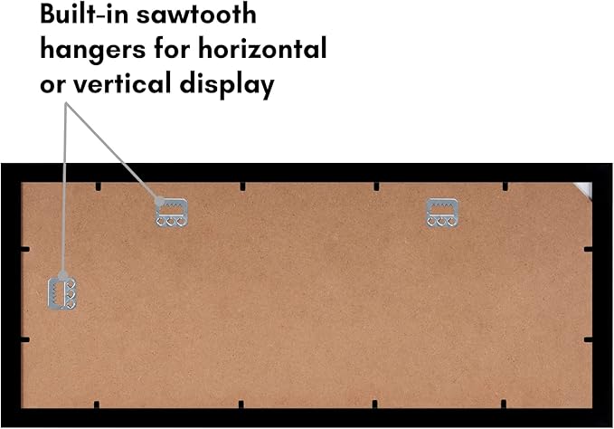 Americanflat 4x6 Collage Picture Frame with Shatter-Resistant Glass - Fits Four 4x6 Photos or Use as One 8x20 Picture Frame - Signature Collection - Collage Frames for Wall Display - Black