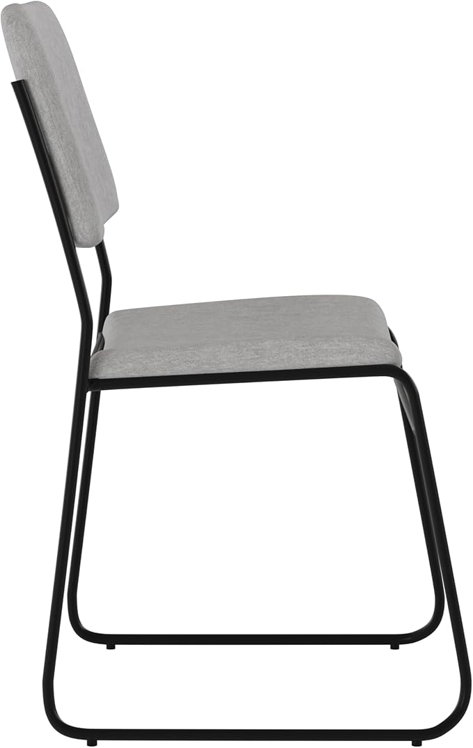 Flash Furniture HERCULES Series 500 lb. Capacity High Density Gray Fabric Stacking Chair with Sled Base