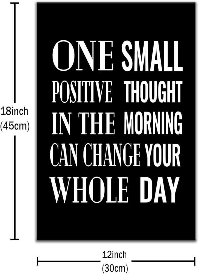 Motivational Canvas Wall Art Poster Print Office Decor Motivational Positive Thing Quotes Picture Painting Inspiring Artwork for Modern Home Bedroom Classroom Gym Ready to Hang [12''Wx 18''H]