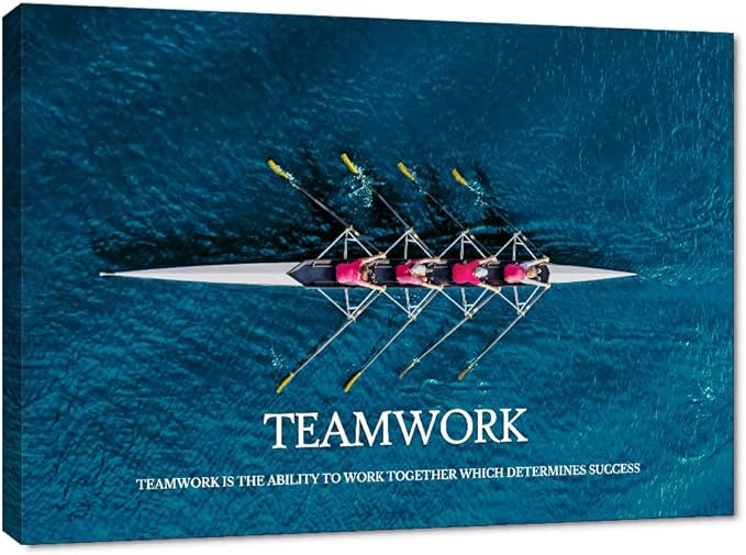 Inspirational Canvas Wall Art Inspiration Motivation Painting Motivational Quotes Modern Success Teamwork Posters Prints Artwork Living Room Home Office Decorations Framed Ready to Hang (28”Hx44”W)