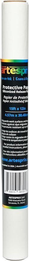 Artesprix Protective Paper for Sublimation and Vinyl Transfer Projects, 12 inch x 15 feet