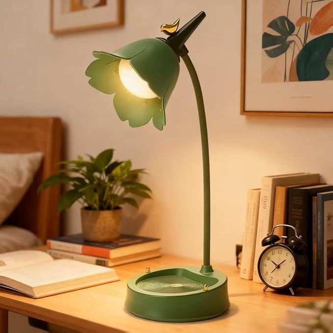 LED Desk Lamp Cordless Table Light Adjustable Gooseneck Dimmable Touch Rechargeable Battery Eye-Caring Night Light for Kids,Mini Cute Lamp for College Dorm Bedroom Reading
