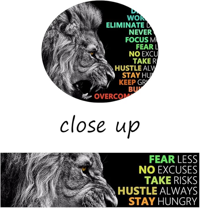 Inspirational Office Wall Decor Motivational Canvas Wall Art Lion Success Poster Print Inspire Entrepreneur Quote Paintings Picture Artwork Modern Living Room Hmoe Decor Framed[18" W x 24" H]