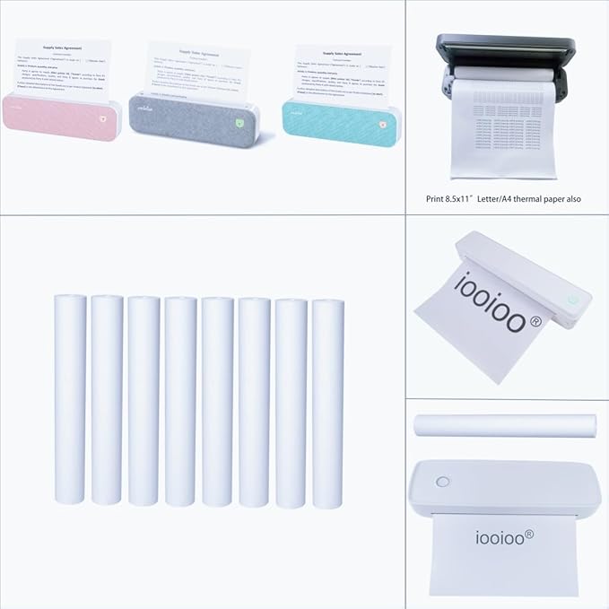 8 rolls (about 200 pages), A4, BPS free, thermal printer paper, BPA free. For aixiqee, IOOIOO, GUTHERREN, minzhi, Peripage, Munbyn, Jadens, Hprt, Phomemo, and other thermal printers(lasting 3 years)