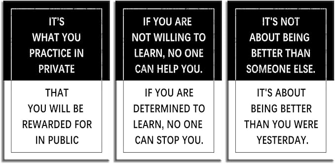 Motivational Wall Art 3 Piece Black & White Entrepreneur quote Inspirational Poster Canvas Prints Artwork for Office Living Room Modern Home Decor Painting Pictures Stretched and Framed[48''Wx 24''H]