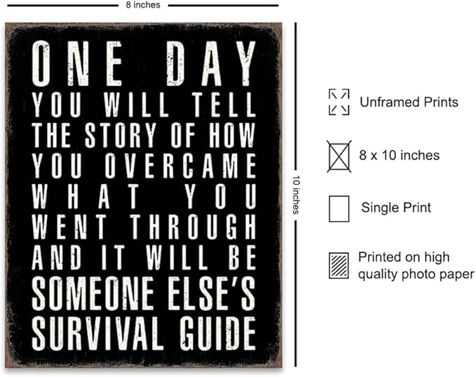 Black Office Decor Inspirational Quotes - Positive Quotes Posters for Men - Home Office Success Wall Art - executive Motivational Gifts for Him - Motivation Gym Wall Decor - Rustic small Wall Art Print