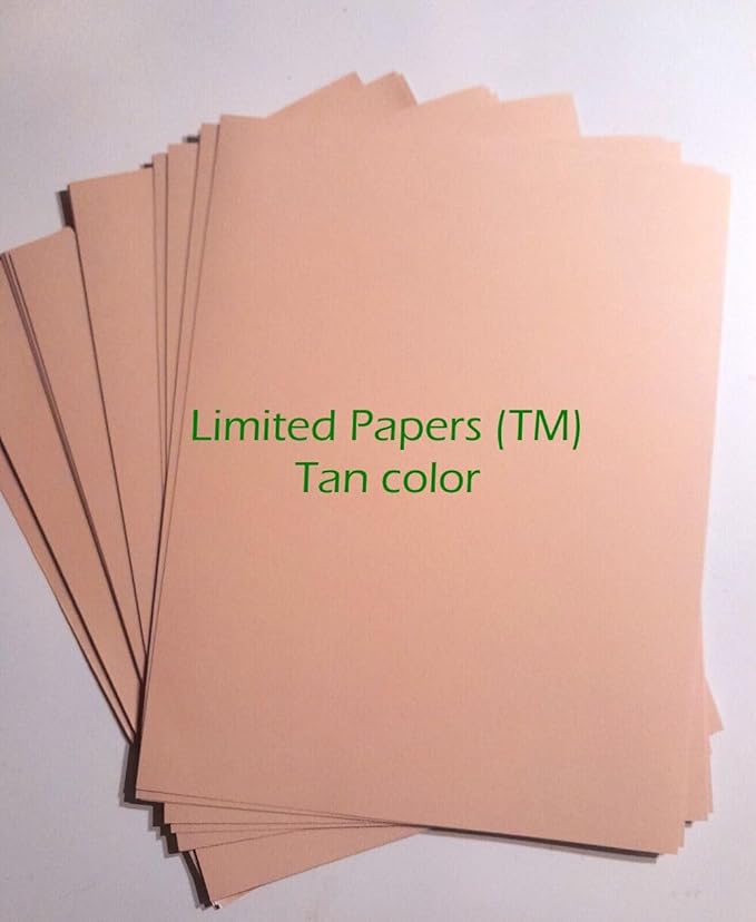 Copy And Print Paper, Variety of Sizes and Weights, Tan Color, 250 Sheets. (67# Vallum bristol, 8.5"x11")