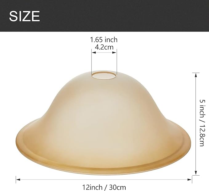Antique Glass Lamp Shade for Floor lamp, Alabaster Torchiere Lamp Shade Replacement, Floor Lamp Replacement Parts (Antique, 12'')