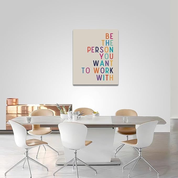 Office Teamwork Wall Art Motivational Success Pictures Wall Decor Inspirational Positive Quotes Canvas Painting Print Modern Artwork Decorations Framed for Home Bathroom Living Room Bedroom 16x20 inch