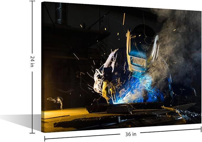 1 Pieces Wall Art Machine Tools Art Prints Canvas Artwork Large Wall Art Framed Wall Art Bathroom Wall Art Modern Home Decor Welding Pictures for Living Room Wall Decoration, 24" x36"