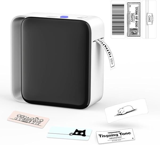 Y12 Bluetooth Label Maker Machine (No Tape), Wireless Thermal Sticker Printer for Home, Kitchen, Office & Organization – Mini Portable Label Maker with Versatile Templates, White