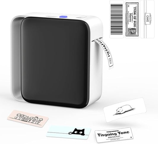 Y12 Bluetooth Label Maker Machine (No Tape), Wireless Thermal Sticker Printer for Home, Kitchen, Office & Organization – Mini Portable Label Maker with Versatile Templates, White
