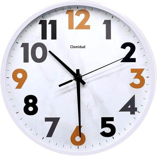Wall Clock, 10'' Easy to Read Silent Non-Ticking Modern Wall Clocks for Bedroom, Living Room, Kitchen, Office, School Home Decor, Gifts for Christmas Birthday (White)