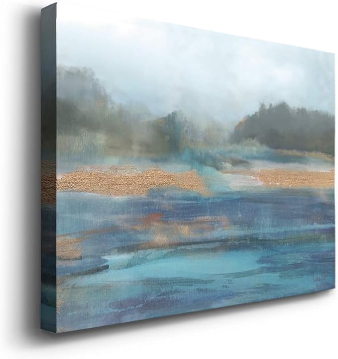 Landscape Wall Art Premium Gallery Wrapped Canvas Abstract Ocean Forest Modern Artwork Decoration for Living Room Kitchen Bathroom Office, Ready to Hang