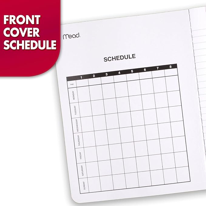 Mead Composition Notebook, Wide Ruled Paper, 7-1/2" x 9-3/4", 100 Sheets, Black Marble (09910)