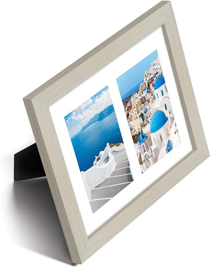 Americanflat 4x6 Double Picture Frame with Shatter-Resistant Glass - Fits Two 4x6 Photos or use as One 8x10 Picture Frame - Signature Collection - Collage Frames for Tabletop and Wall - Light Wood