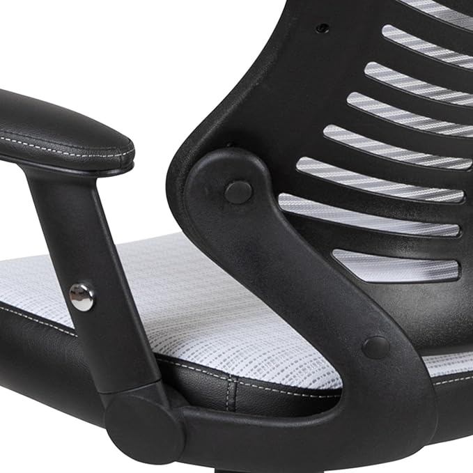 Flash Furniture Kale High Back Designer White Mesh Executive Swivel Ergonomic Office Chair with Adjustable Arms