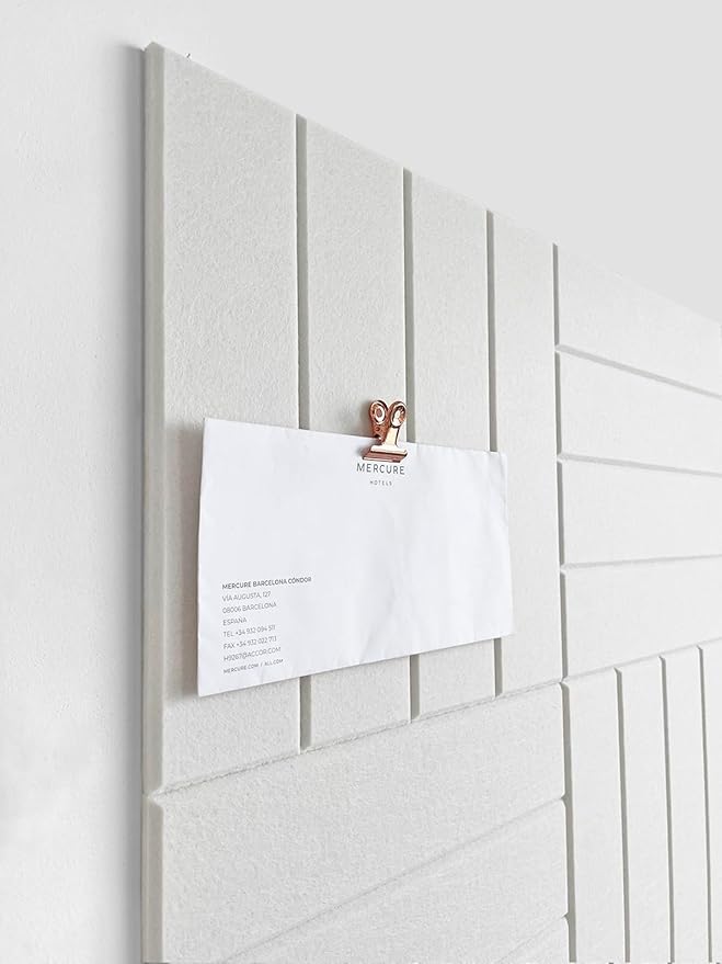 White Felt Bulletin Board Tiles | Modern Cork Board Alternative | Large Cork Boards for Walls | Aesthetic Felt Wall Panels for Office & Home Decor | Pin Board & Photo Board (12-Pack) | White