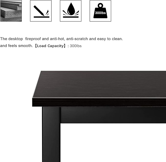 SogesPower 31" Study Computer Desk, Small Writing Desk, Modern Simple Style PC Table for Home Office, Black