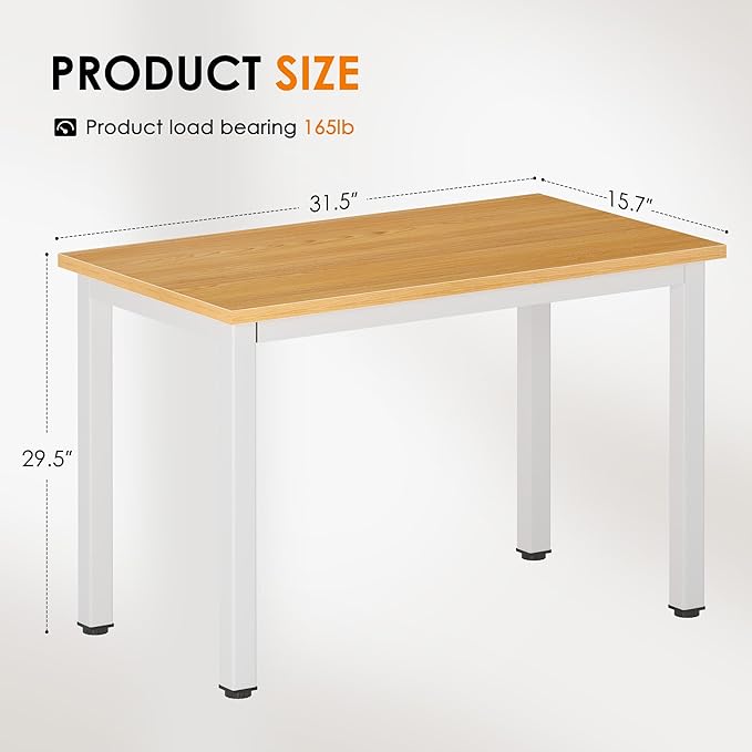 SogesHome 31.5inches Computer Desk PC Desk Office Desk Workstation for Home Office Use Writing Table, Oak(31.5''Lx15.75''W)