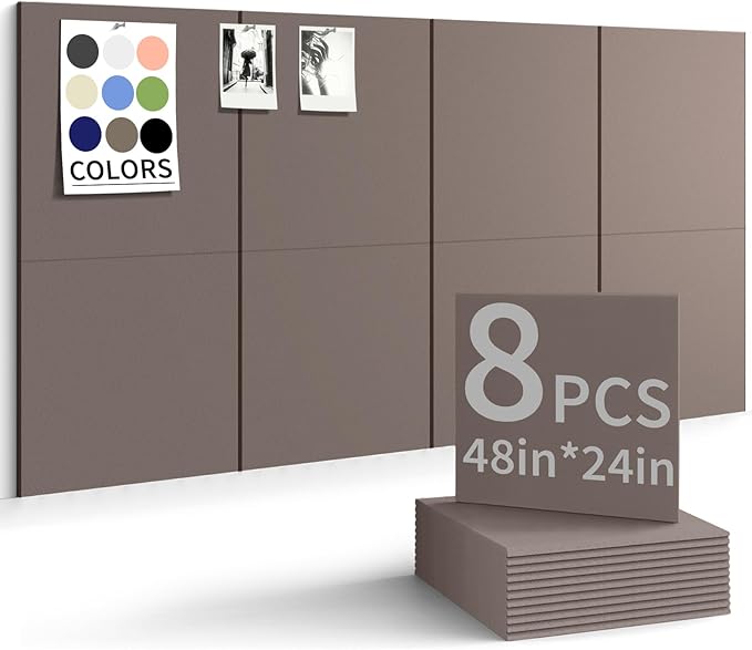 Large Bulletin Board 48"x 24" Cork Boards for Walls, 12 Pack Felt Wall Panels Photo Board, Cork Board for Office Home Pin Board