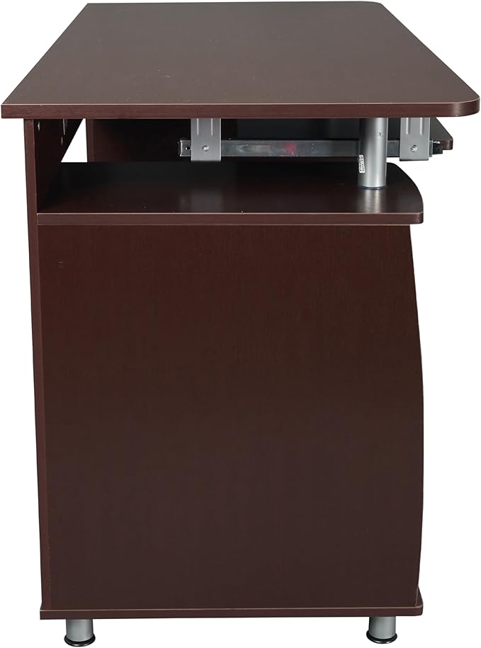 Techni Mobili 47.5'' Computer Desk with File Cabinet and Drawers, Storage Cabinet with Removable Shelf and Ventilation for CPU, Home Office Desk or Computer Workstation with Keyboard Tray (Chocolate)