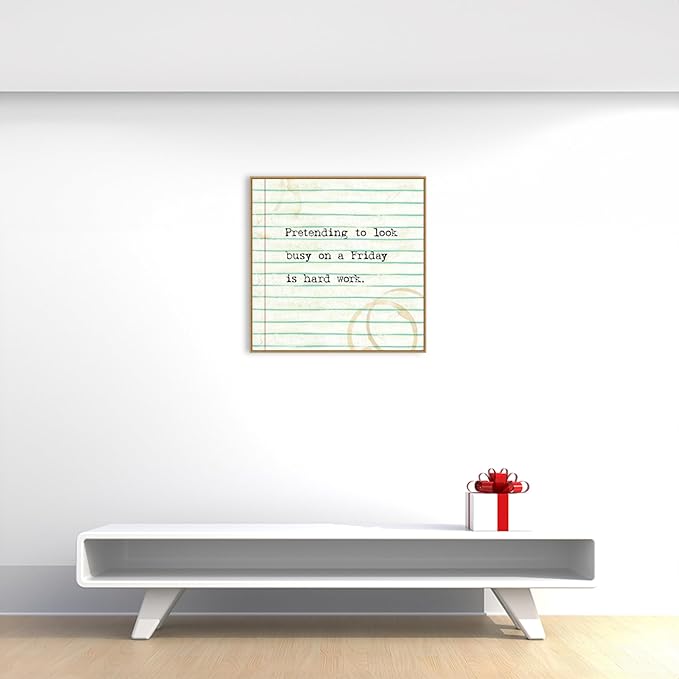 Amanti Art Framed Canvas Wall Art 30x30 Office Snark IV by Studio W, Framed Wall Art Canvas, Typography Artwork, Modern Decor, Large Poster Painting for Living Room, Bedroom, Bathroom, Kitchen,