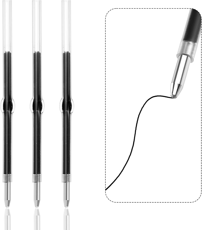 jiebor 100Pcs Beadable Pens Refills Ballpoint Pens Refills Black Ink 1.0mm for Plastic Bead Pens Office Supplies 2.44 Inch