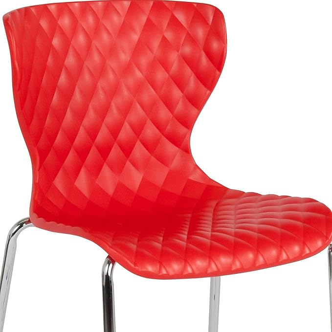Flash Furniture Lowell Contemporary Design Red Plastic Stack Chair