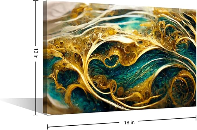 Canvas Wall Art for House Modern 1 Panel Abstract Canvas Decor Artwork Native Americans Living Room Bedroom Wall Decor Deep Sea and Soil Fluid Art Painting for Restaurant Store Wall Decor 18x12 in