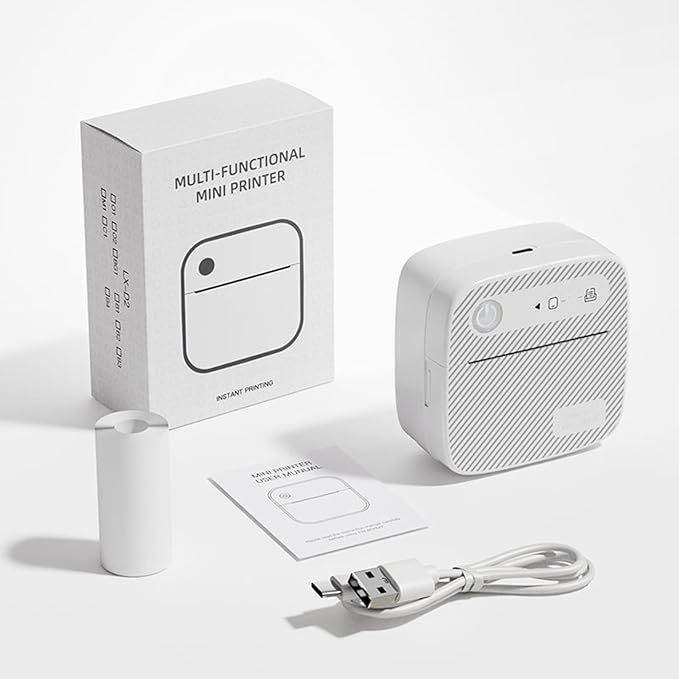 200DPI Mini Thermal Printer Pocket Portable Photo Printer Small Label Maker Printers Blue//Tooth Wire//Less Print Photos for Android iOS Bill Ticket Printing Pos Machine Home Office Supplies