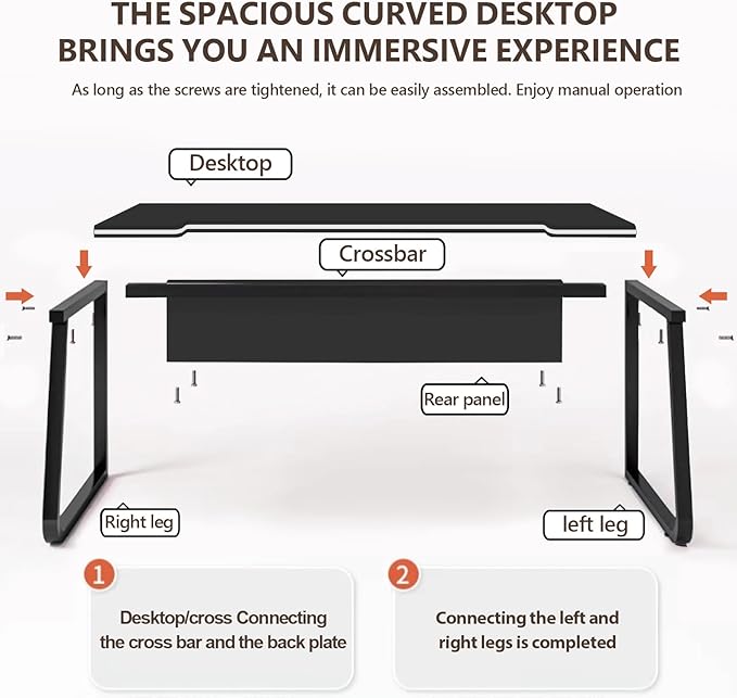 Gaming Desk Computer Writing Table Student Art Modren Simple Style PC Wood Suitable for Home, Office