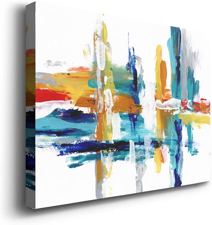 Landscape Wall Art Premium Gallery Wrapped Canvas Abstract Ocean Forest Modern Artwork Decoration for Living Room Kitchen Bathroom Office, Ready to Hang