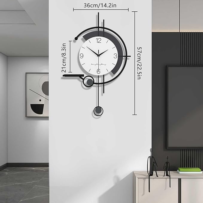 Wall Clock Modern Wall Clock, Creative Silent Non Ticking Quartz Clock with Decorative Art Storage Platform, Suitable for Living Room, Bedroom, Office Clock (One Color SSmall)