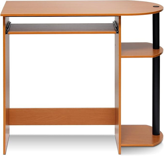 Furinno Simplistic Easy Assembly Computer Desk, With Keyboard Tray, Light Cherry/Black