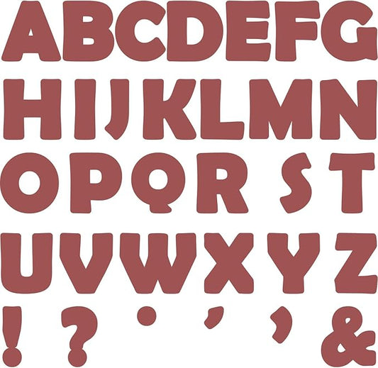 Qyeahkj 150 PCS Large 7" Font Letters and Punctuation Set, Dark Red Classroom Alphabet Cutout for Bulletin Board Display Home School Decoration, A Great Helper to Inspire Students' Learning Interest