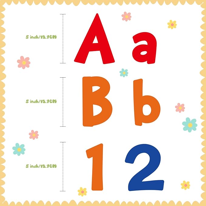Tenare 134 Pieces 5 Inch Bulletin Board Letters Alphabet Numbers Combo Set Letter Cutouts for Bulletin Board Display Home Decor(Solid Rainbow Color)